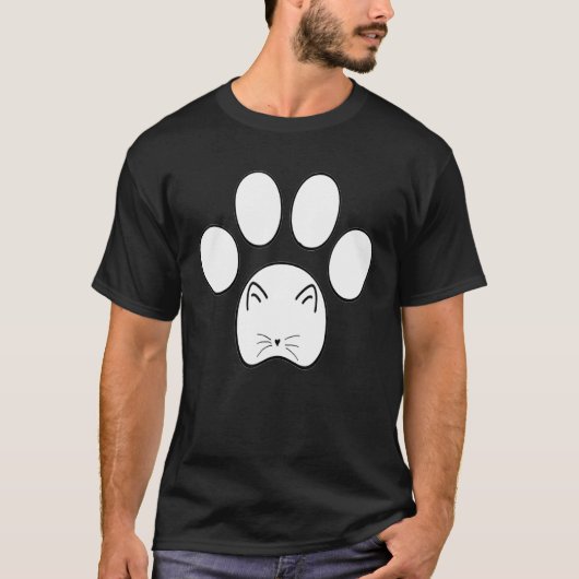 T-shirt Paw Cat Face Cat Paw Meow Cat Cute Cat (Devant)