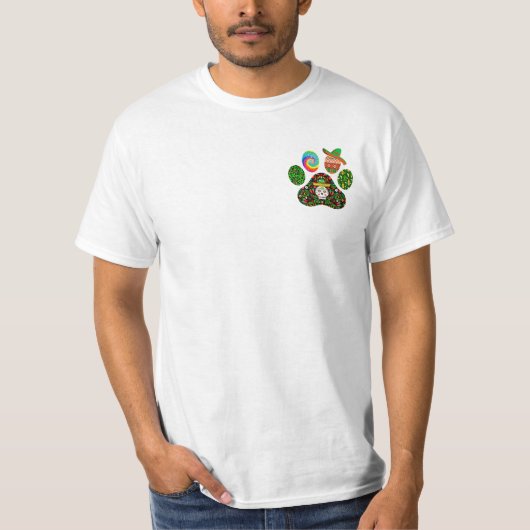 T-shirt Paw Chien Léopard Pour Femmes Hommes Enfants (Devant)