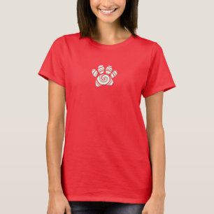 T-shirt Paw Chien Pâte Peppermenthe En Rouge Vert Blanc