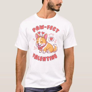 T-shirt Paw-Fect Valentine - Corgi Dog Valentine Gift