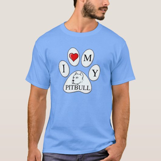 T-shirt PAW - J'aime mon Pit Bull - Love Dogs (Devant)