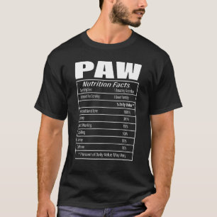 T-shirt Paw Nutrition Facts Fête des pères Grand-père Homm