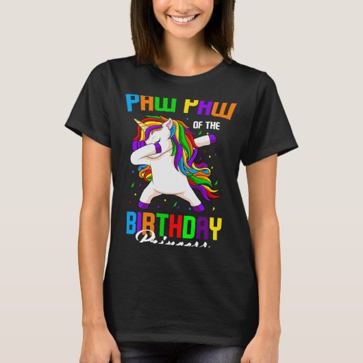 T-shirt Paw Paw of the Birthday Princess Unicorn Dabbing B (Devant)