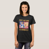 T-shirt Paw Touching Hand US Flag America Best Cat Dad Eve (Devant entier)