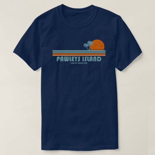 T-shirt Pawleys Island Caroline du Sud Sun Palm Trees (Design devant)