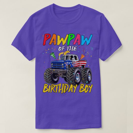 T-shirt Pawpaw L'Anniversaire Garçon Monster Camion Parc A (Design devant)