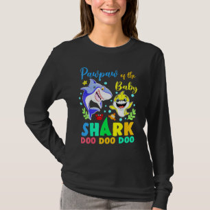 T-shirt Pawpaw Of The Birthday Boy Shark Blue Yellow Doo D