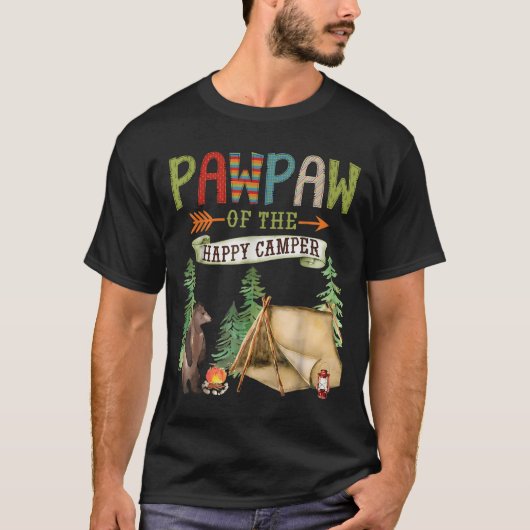 T-shirt Pawpaw Of The Happy Camper First Birthday Camng (Devant)