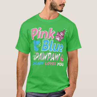 T-shirt Pawpaw Rose Ou Bleu Vous Aime Bébé Genre Révélatio