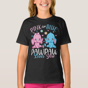 T-shirt Pawpaw Rose Ou Bleu Vous Aime Elephant Baby Girl