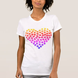 T-shirt Pawprint Rainbow Heart