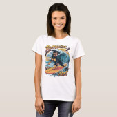 T-shirt Paws and Waves Rottweiler Surfing Adventure (Devant entier)