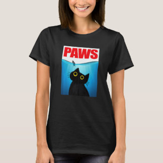 T-shirt Paws Cat and Mouse Cute  Black Cat