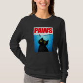 T-shirt Paws Cat and Mouse Cute  Black Cat (Devant)
