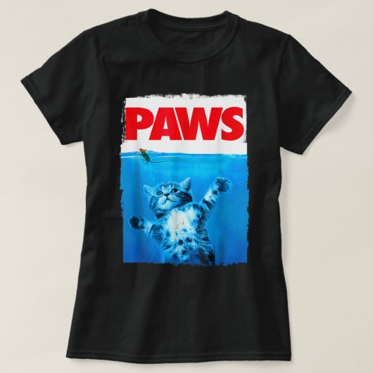 T-shirt Paws Cat and Mouse Top, Cute Funny Cat Lover Parod (Design devant)