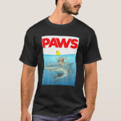 T-shirt PAWS Cat And Yellow Rubber Duck Design (Devant)