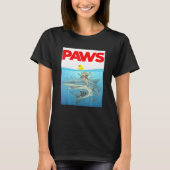 T-shirt PAWS Cat And Yellow Rubber Duck Design (Devant)