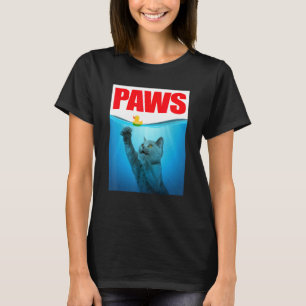T-shirt PAWS Chat Et Canard En Caoutchouc Jaune Adorable C