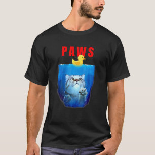 T-shirt PAWS Chat Et Canard En Caoutchouc Mignon Chat Paro