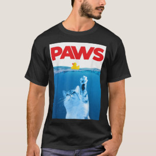 T-shirt PAWS Chat Et Canard Jaune En Caoutchouc Cute Kitte