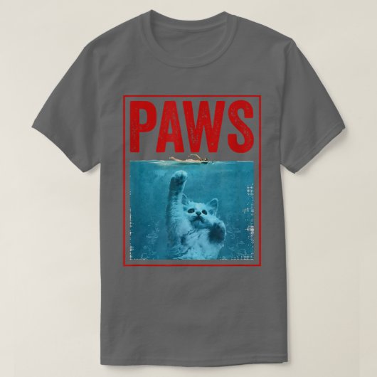 T-shirt PAWS Drôle Chat KittenPour Requin Et Amoureux de l (Design devant)
