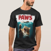 T-shirt PAWS Parodie Souris Chat Humoristique Chat Chasse  (Devant)