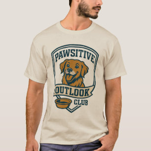 T-shirt Pawsitive Outlook Club Golden Retriever Chemise