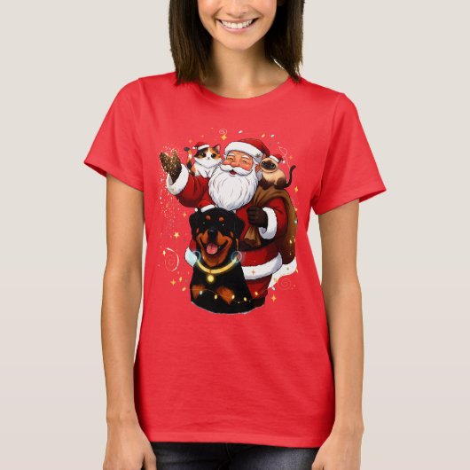 T-shirt Pawsitively Enchanted: Santa’s Magical Pet Moment (Devant)