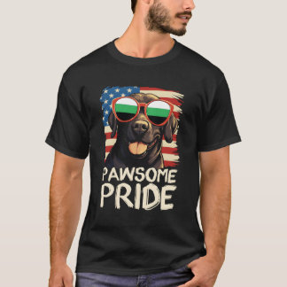 T-shirt Pawsome Pride Labrador Neutrois Lunettes de soleil