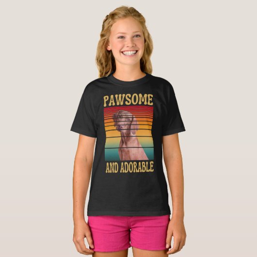 T-Shirt PAWSOMSOME ET ADORABLE (Devant entier)