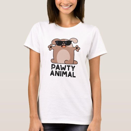 T-shirt Pawty Animal Funny Party Chien Pun (Devant)