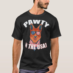 T-shirt Pawty Dans Le Parti Américain Berger Allemand Chie