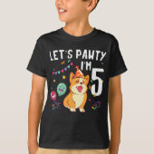 T-shirt Pawty, j'ai 5 ans (Devant)