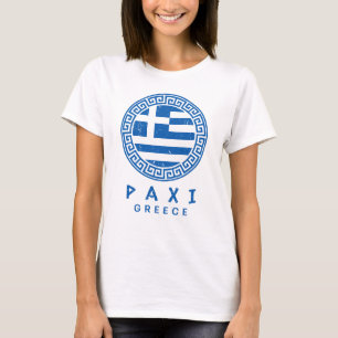 T-shirt Paxi, Grèce Design en détresse Blanc féminin