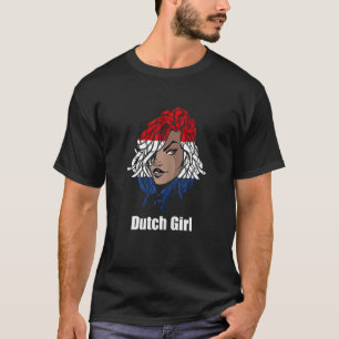 T-shirt Pays-Bas Fille néerlandaise Dreadlocks Cheveux Hol