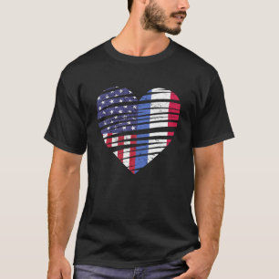 T-shirt Pays-Bas Fleur Américaine Cultivée Cœur USA Patrio