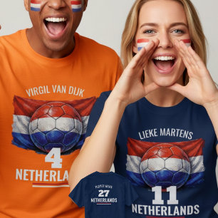 T-shirt Pays-Bas Football Drapeau National Patrimoine Foot