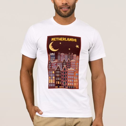 T-shirt Pays-Bas la nuit (Devant)