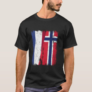 T-shirt Pays-Bas Norvège Demi-drapeau Ancêtres néerlandais