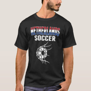 T-shirt Pays-Bas Soccer Ball In Net Néerlandais Football S