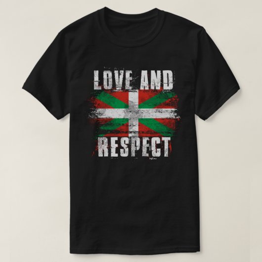 T-shirt Pays Basque de basque de drapeau d'amour   et de (Design devant)