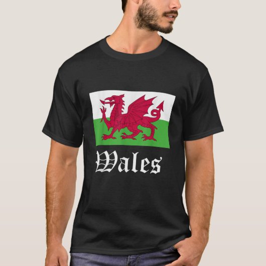 T-shirt Pays de Galles Ddraig Goch Pays de Galles Racines  (Devant)