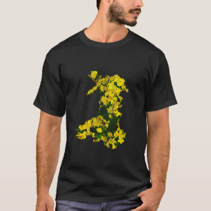 T-shirt Pays de Galles, Saint-Davides, Daffodique Grunge