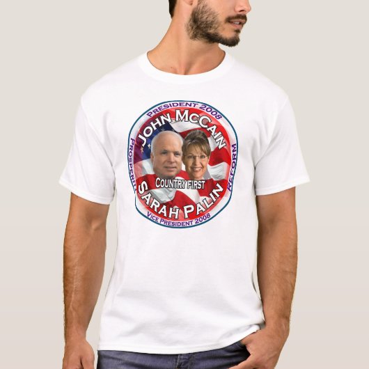T-shirt Pays de McCain Palin d'abord (Devant)
