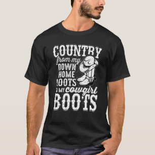 T-shirt Pays de mes racines de chez moi à ma botte de cowg