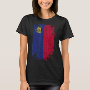 T-shirt Pays Drapeau Souvenir Grunge Drapeau Liechtenstein