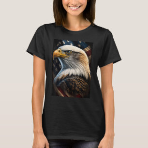 T-shirt Pays du drapeau américain de l'aigle chauve