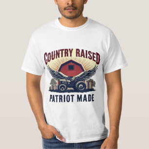 T-shirt Pays élevé Patriot Fabriqué Grange & Tracteur avec