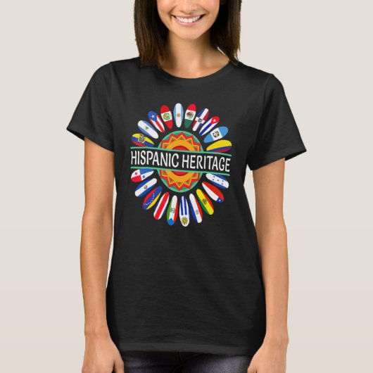 T-shirt Pays hispaniques Drapeaux Tournesol Hérita hispani (Devant)