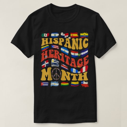 T-shirt Pays hispanophones drapeaux héritage hispanique (Design devant)